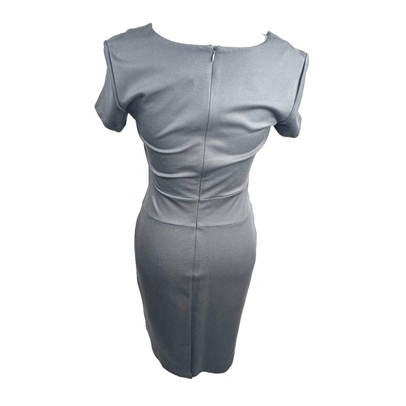 Banana Republic Short Sleeve Sheath Midi Dress Bodycon Gray Sz 4 Career Office - Picture 6 of 9